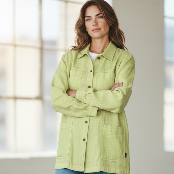 Coldwater Creek Tops - Coldwater Creek Linen Blend Button Front Lightweight Textured Blouse Sz 2X EUC